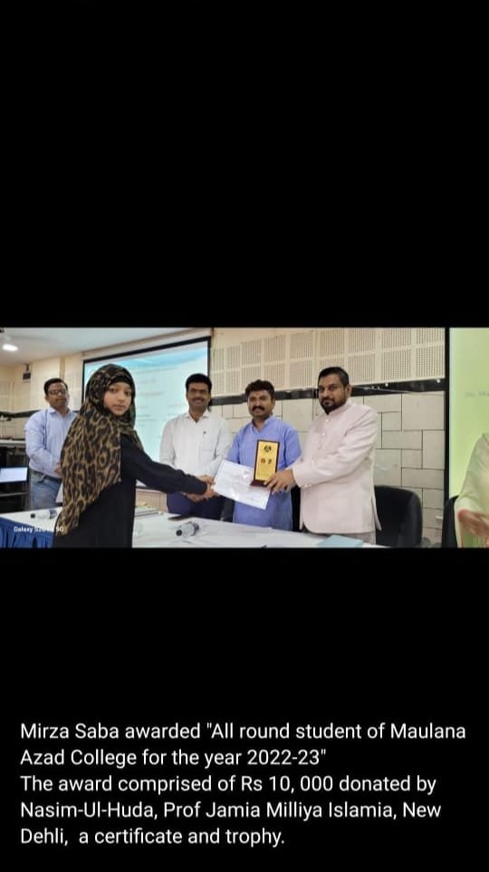 Felicitation of Student of the Year.