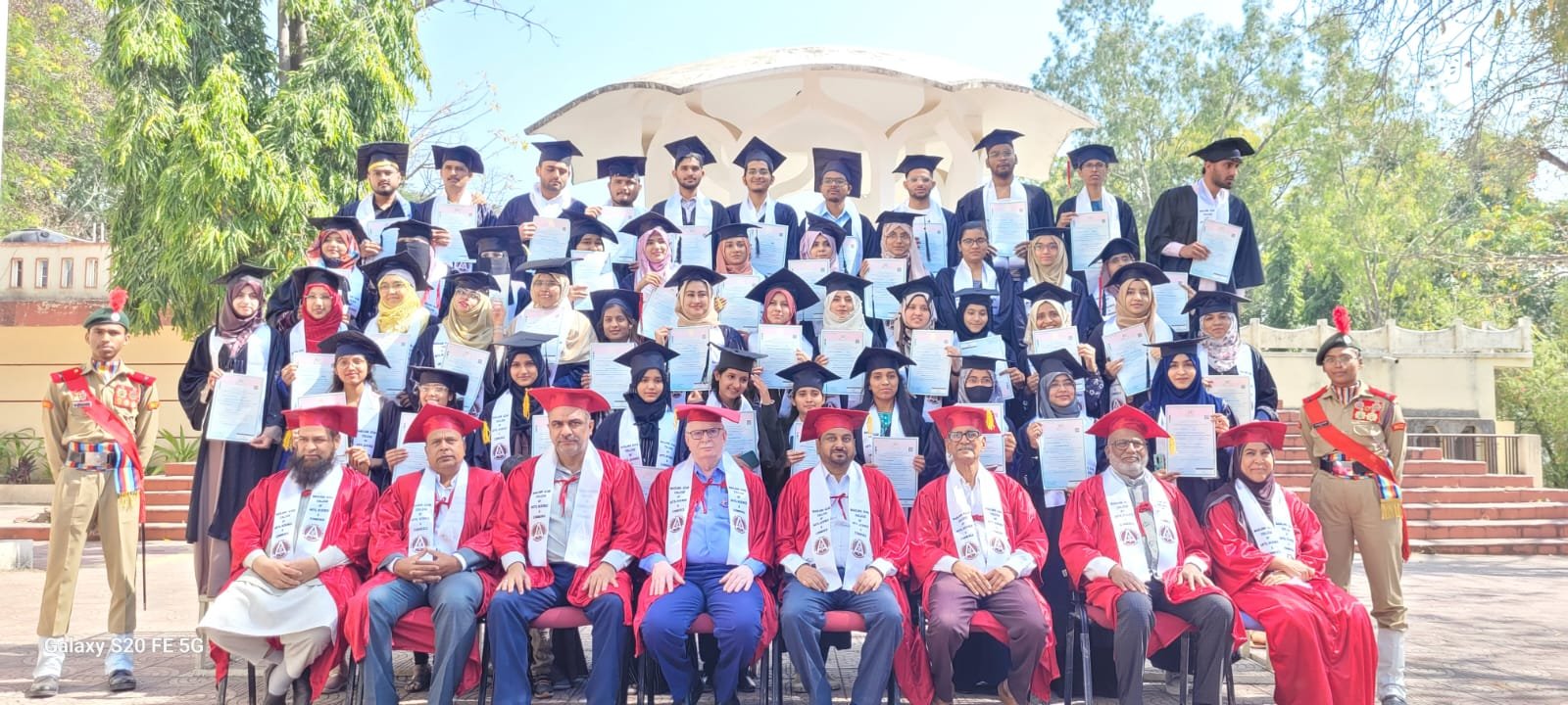Graduation Day Ceremony was organised on 1st February 2024 at Maulana Azad College of Arts, Science and Commerce.  Shri.Sunil Raithatha, M.D, Vinodrai Engineers,  Jalna and Shri. Suresh Lahoti, Chairman,  Jalna Education Foundation were the chief guests for the occassion. Principal Dr.Mazahar Ahmed Farooqui presided over the programme. Principals of all sister institutions, Vice Principal, staff and students enthusiastically participated  in the ceremony..