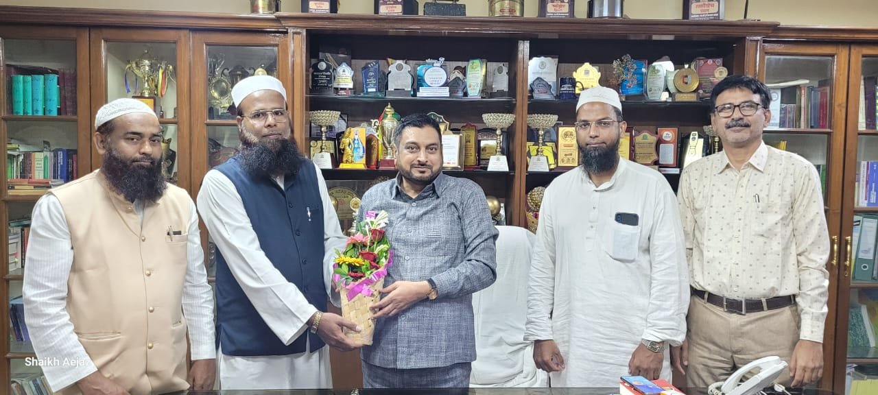 Dr. Mohd Khizer Saeed (Physics), Dr. Khalil Ahmad (Arabic), and Dr. Irfan Sayed (English) visited the college today to offer their congratulations.