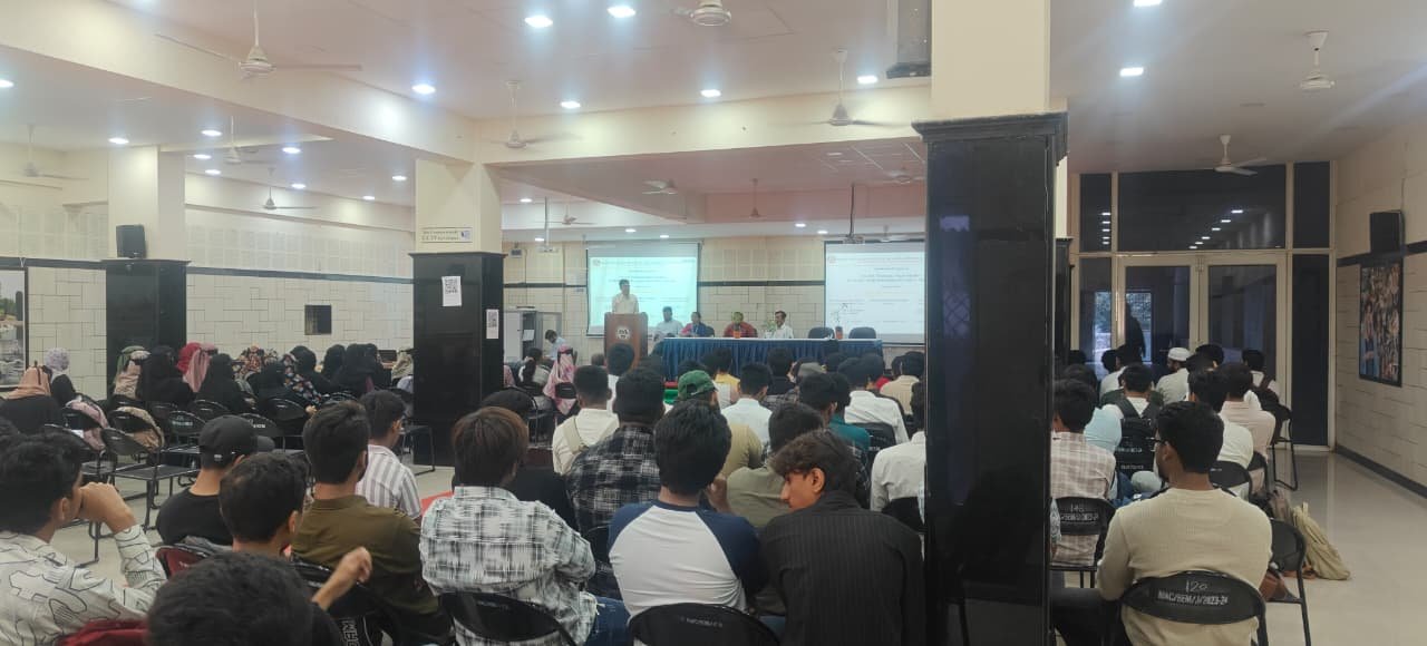 Orientation Programme on OJT Opportunities at MIDC- Skill Development Centre 23.9.2026 The Skill Development Cell (SDC) of the college, under the guidance of Principal Dr. Maqdoom Farooqui, organised an orientation programme on OJT opportunities at MIDC–Skill Development Centre, Shendra for final-year students.  Mr. Vaibhav Darware, Centre Manager, MIDC-SDC, briefed students on various skilling opportunities offered under OJT, while Mr. Amir Khan highlighted the importance of communication skills for employability. The programme was presided over by Vice Principal Dr. Arif Pathan. Around 100 final-year students participated in the programme. Dr. Aparna Saraf , Convener, SDC delivered vote of thanks and the program was moderated by Dr. Anees Ahmed.